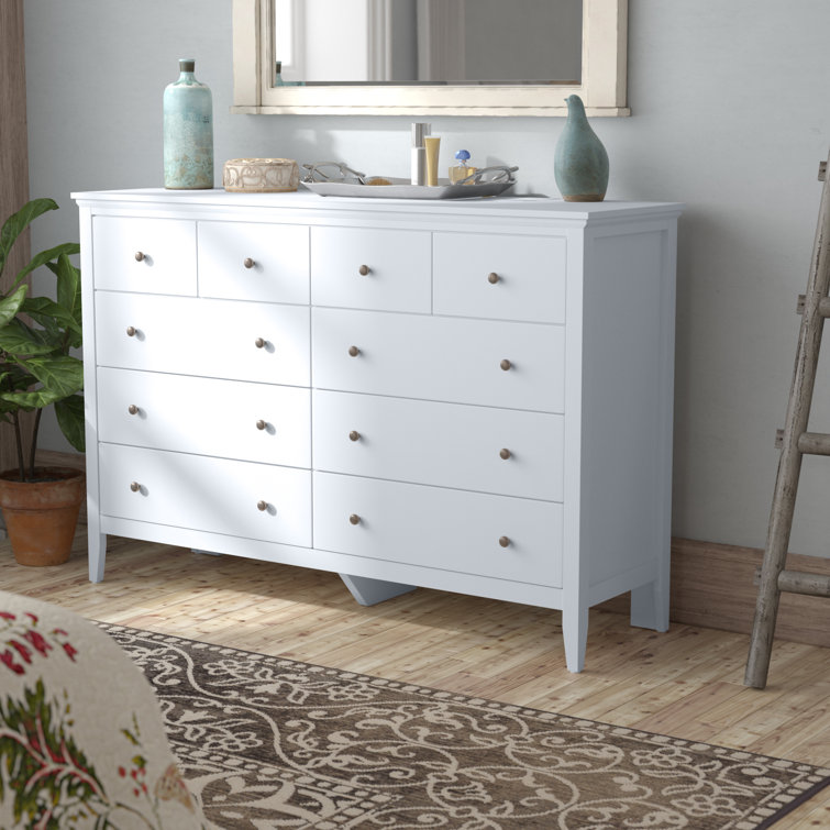 White 8 drawer dresser with mirror discount